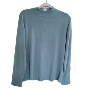 Vintage Crystal-Kobe Zipper Back Mock Neck Sweater